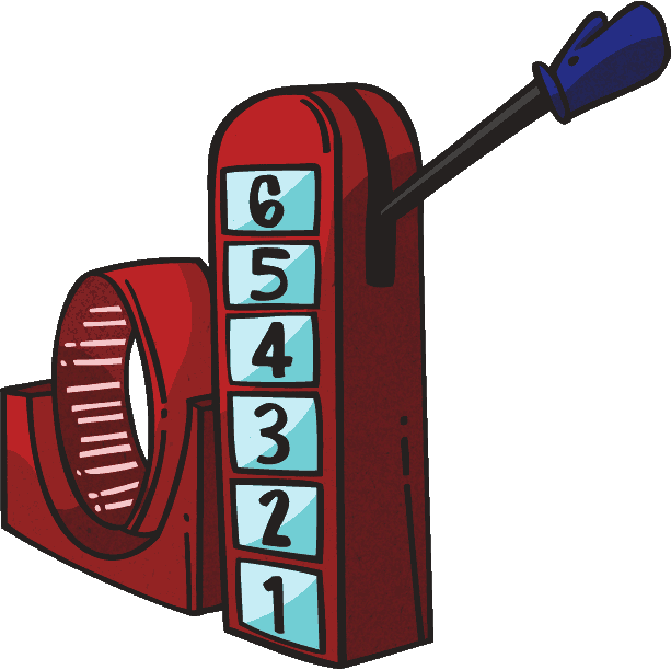 A human-sized hamster wheel, with distance-counter